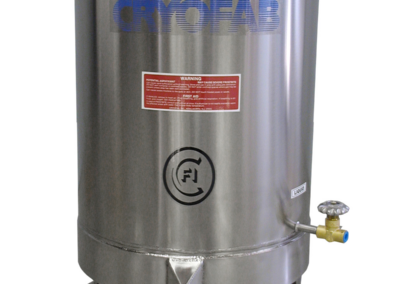 custom cryogenic tank with legs and drain