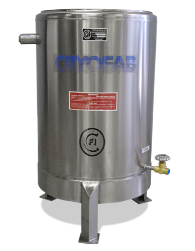 custom cryogenic tank with legs and drain