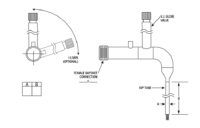 cryogenic fill/withdrawal lance with globe valve