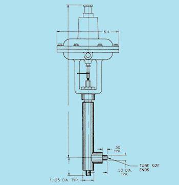 liquid helium transfer line accessory right angle valve drawing