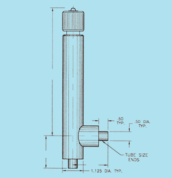 liquid helium transfer line accessory, valve