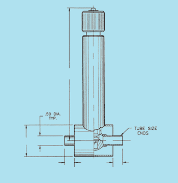 liquid helium transfer line tube-size valve