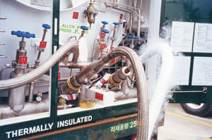 truck mounted liquid helium transfer hose