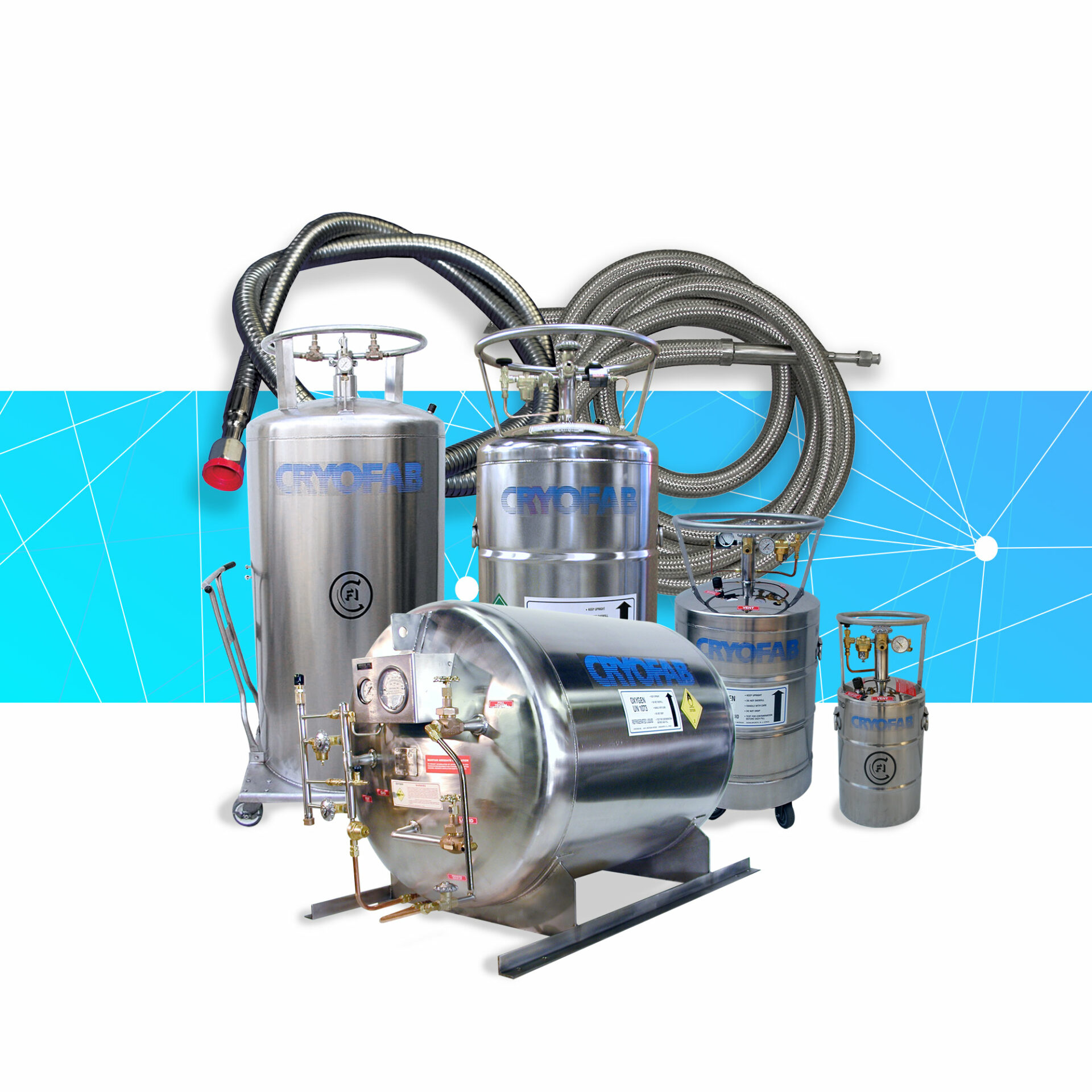 liquid nitrogen tanks and hose