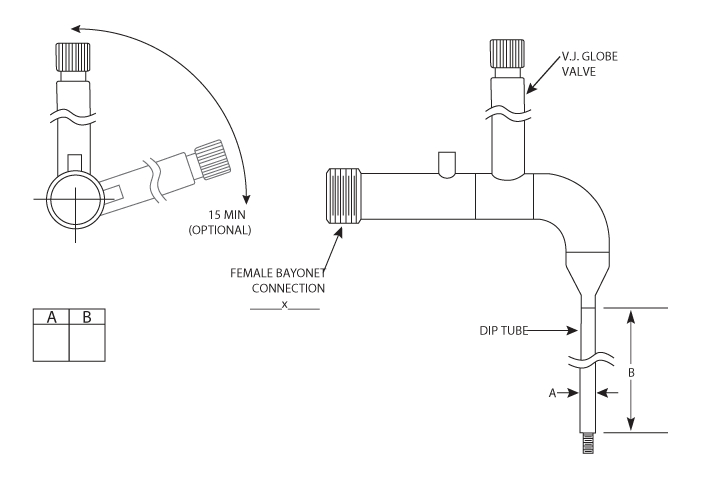 cryogenic fill/withdrawal lance with globe shut-off valve