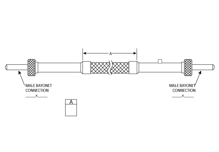 flexible cryogenic hose with male/male bayonet connections