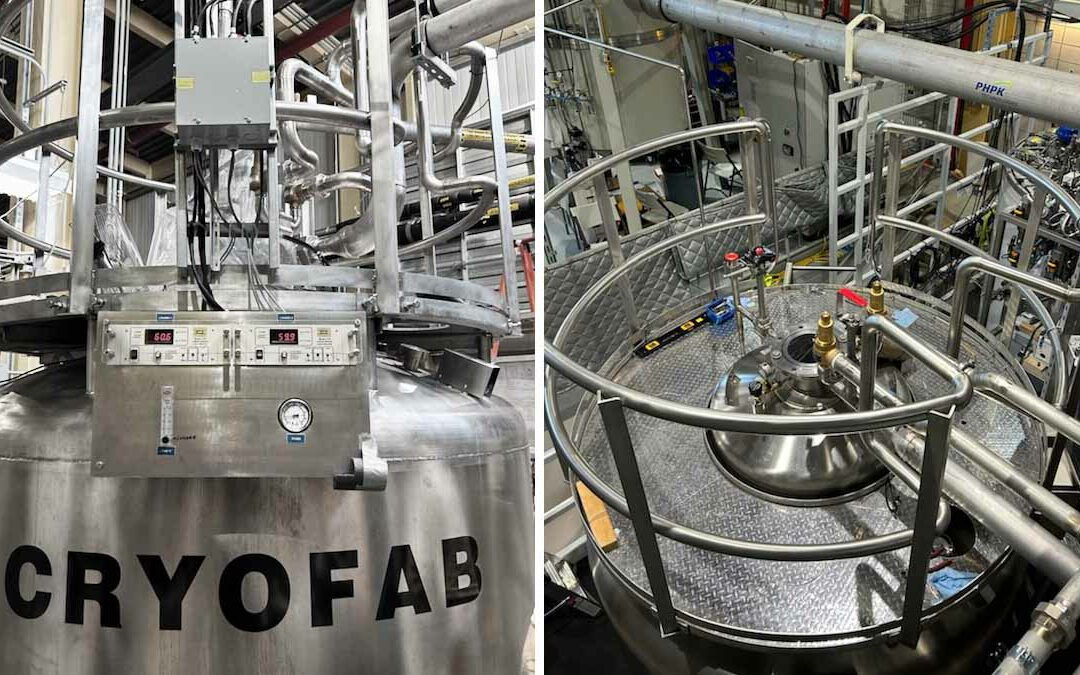 Cryofab Liquid Helium Dewar at Brookhaven Labs