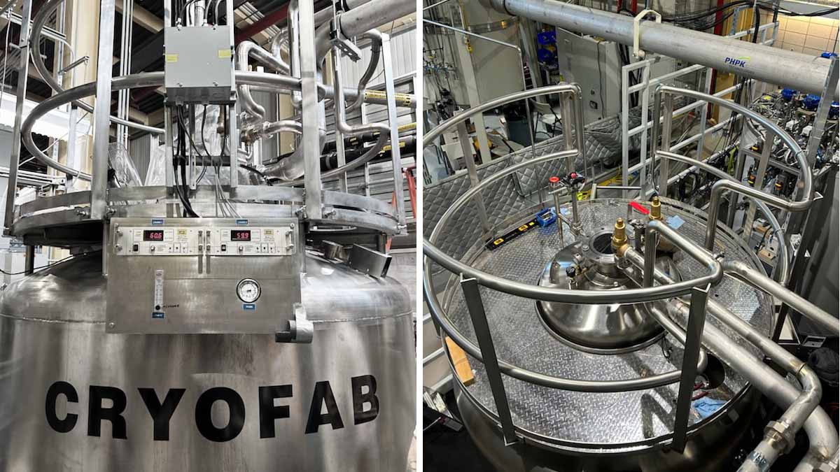Cryofab Liquid Helium Dewar at Brookhaven Labs