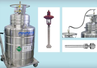 cryogenic helium storage and transfer equipment