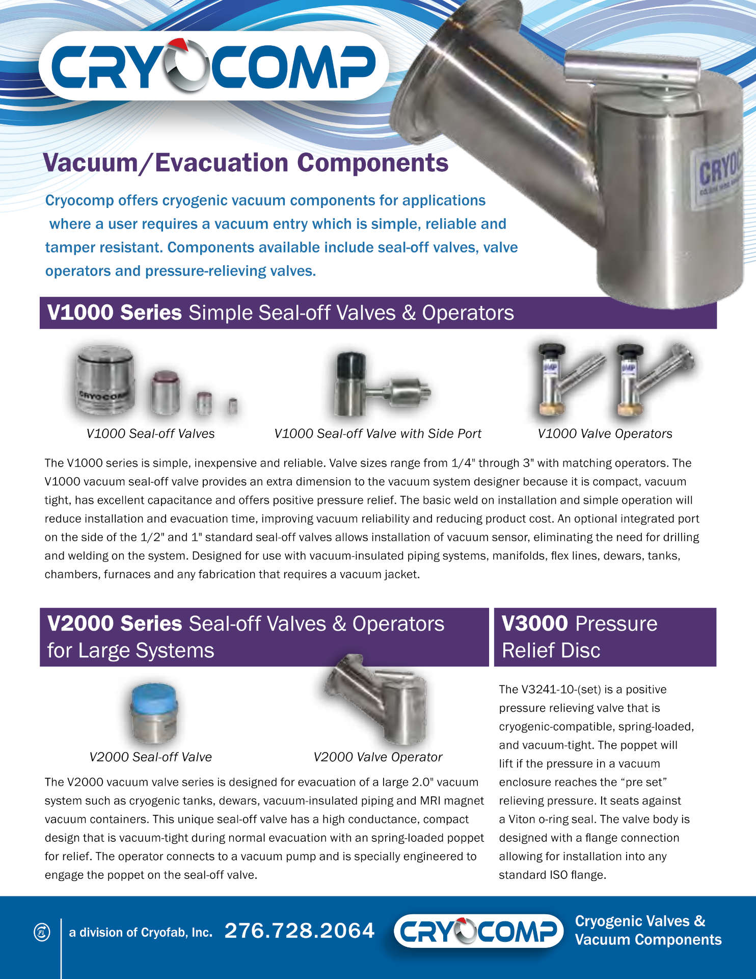 cryocomp-vacuum-evacuation-components-brochure Cryogenic vacuum space evacuation valves and operators brochure including specifications and full product line